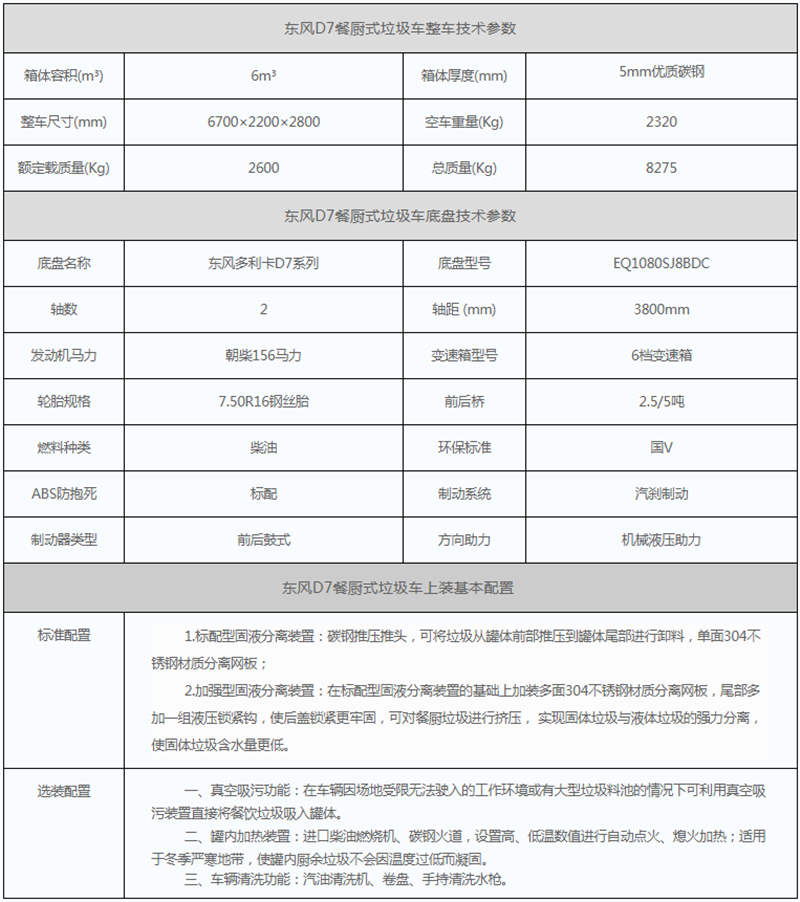 餐廚垃圾車參數(shù)